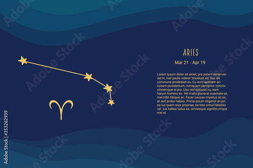 Horoscope background. Aries. Horoscope vector background. Aries constellations.