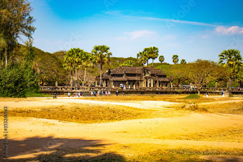 Fototapeta Naklejka Na Ścianę i Meble -  A beautiful view of Angkor Wat temple at Siem Reap, Cambodia.