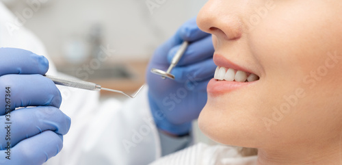 Young woman in stomatology clinic, dental care