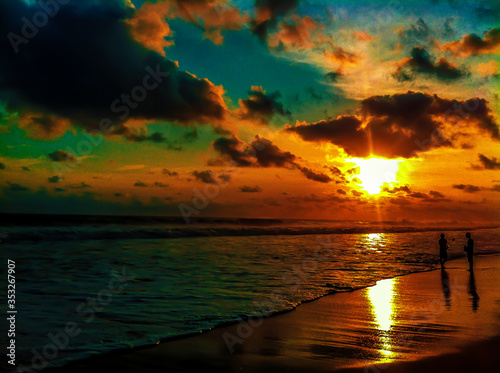 sunset over the sea