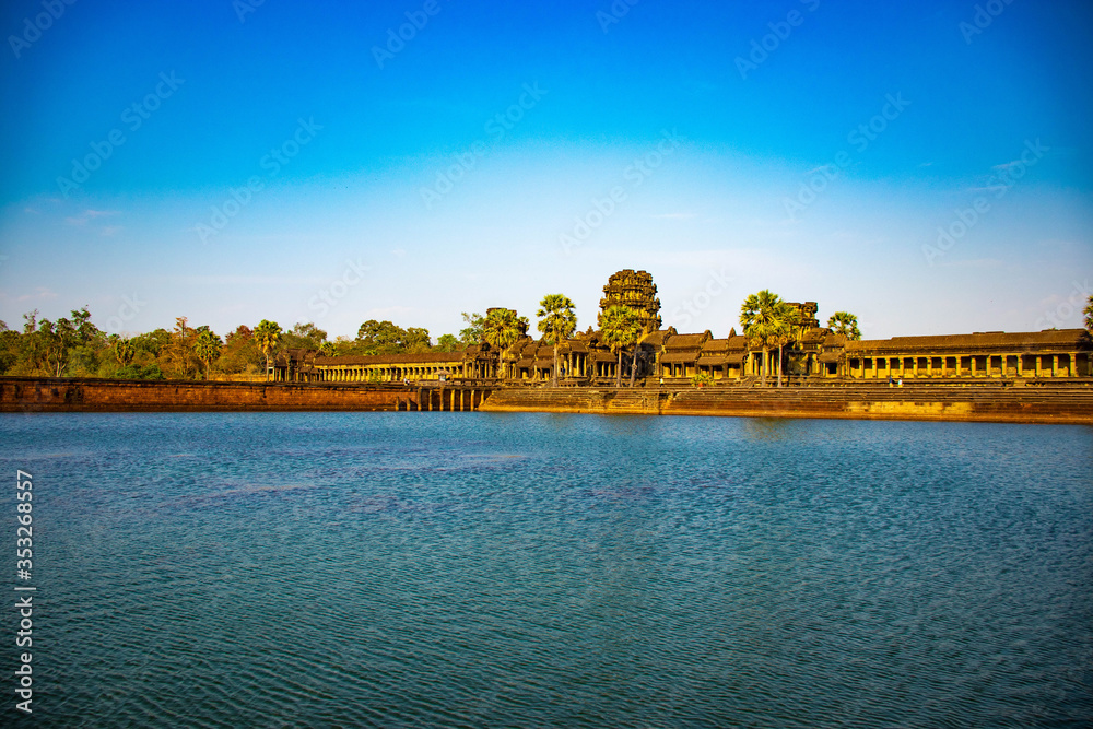 Fototapeta premium A beautiful view of Angkor Wat temple at Siem Reap, Cambodia.