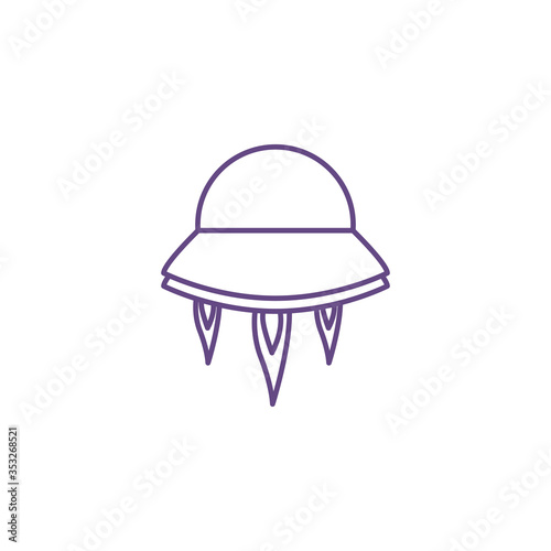 ufo flying space isolated icon