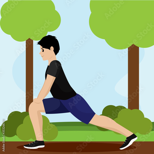 Man exercising outdoors
