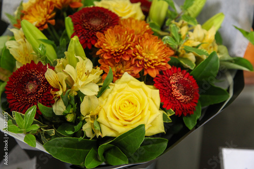 Fresh flower arrangement designed by a professional florist