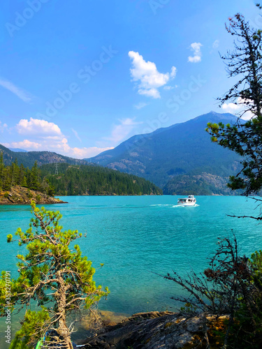Undescribable beauty of Diablo Lake and surrounding nature, North Cascades, Washington state