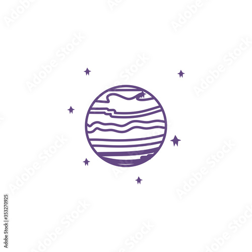 space planet line isolated icon