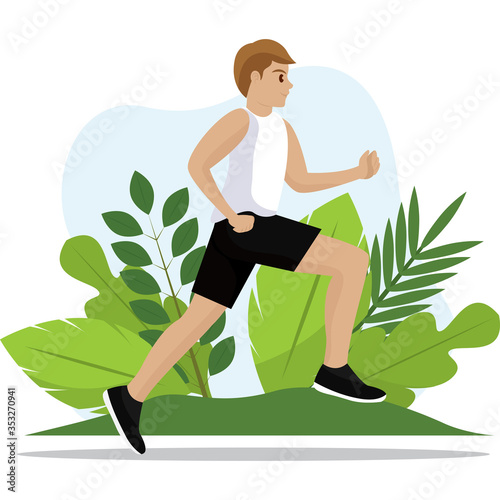 Man exercising outdoors