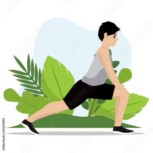 Man exercising outdoors