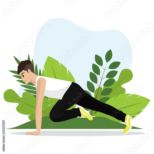 Man exercising outdoors