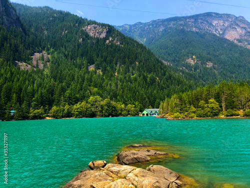 Undescribable beauty of Diablo Lake and surrounding nature, North Cascades, Washington state