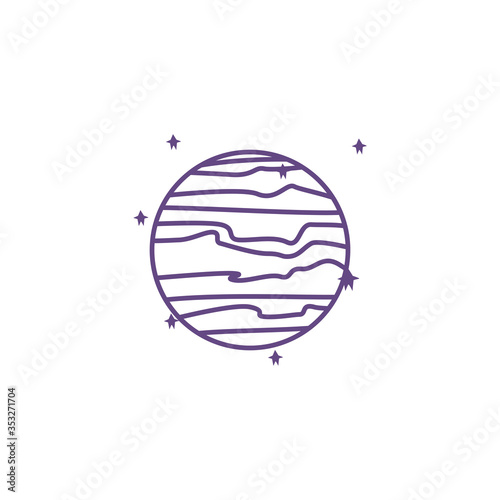 space planet line isolated icon