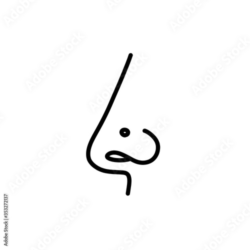 nose piercing doodle icon, vector illustration