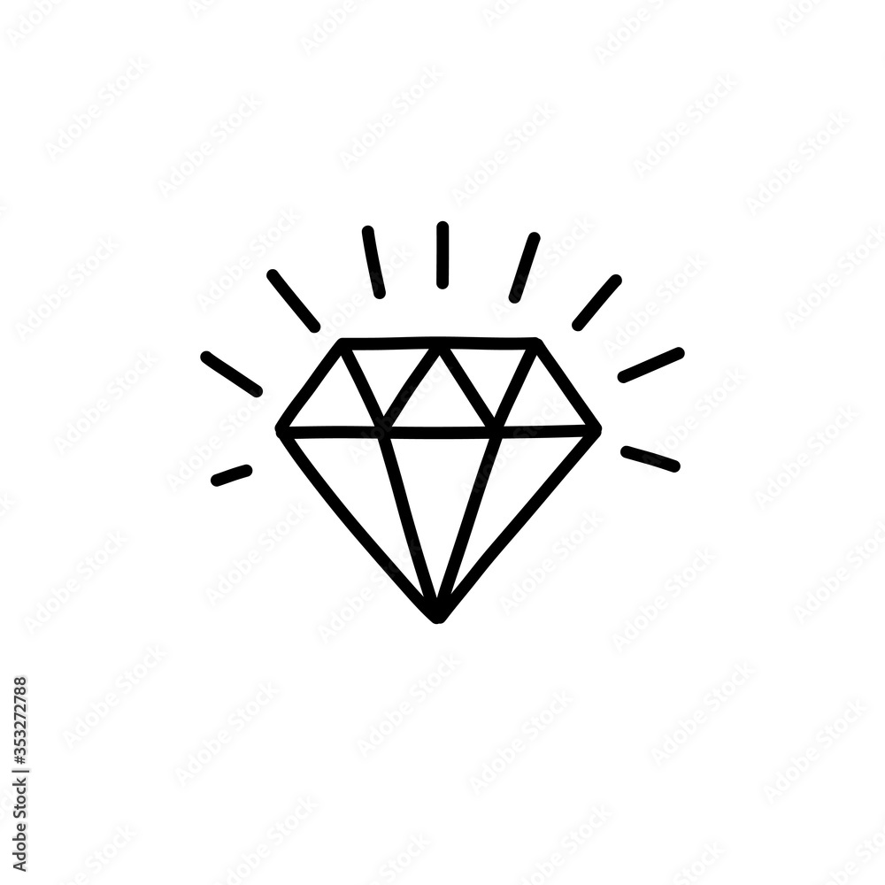 diamond doodle icon, vector illustration diamond doodle icon, vector illustration