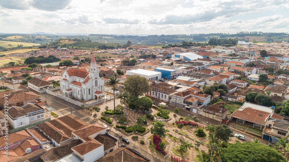Aerial view of the São Tomás de Aquino city, Minas Gerais / Brazil.