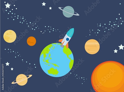 宇宙　ロケットと惑星