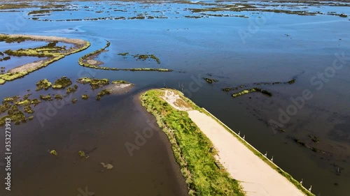Wallpaper Mural Aerial View of Ribeira das Teixugueiras near the Aveiro Lagoon at Pardilho, Aveiro, Portugal. Torontodigital.ca