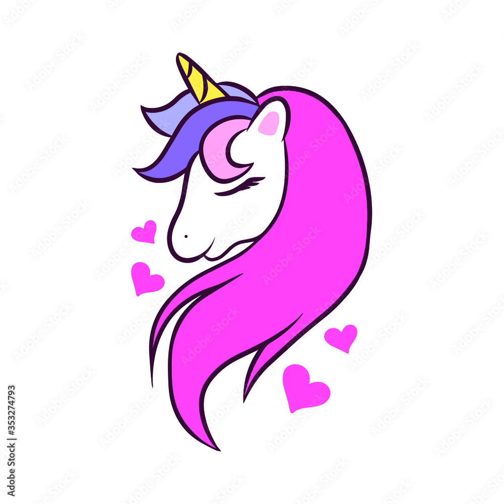 Beautiful unicorn head vector illustration Beautiful unicorn head vector illustration