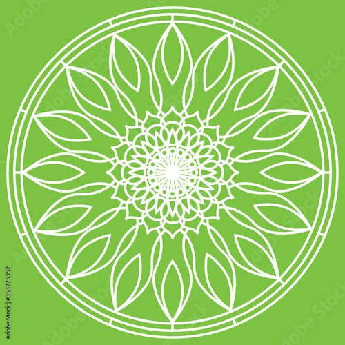 Outline of a floral pattern mandala