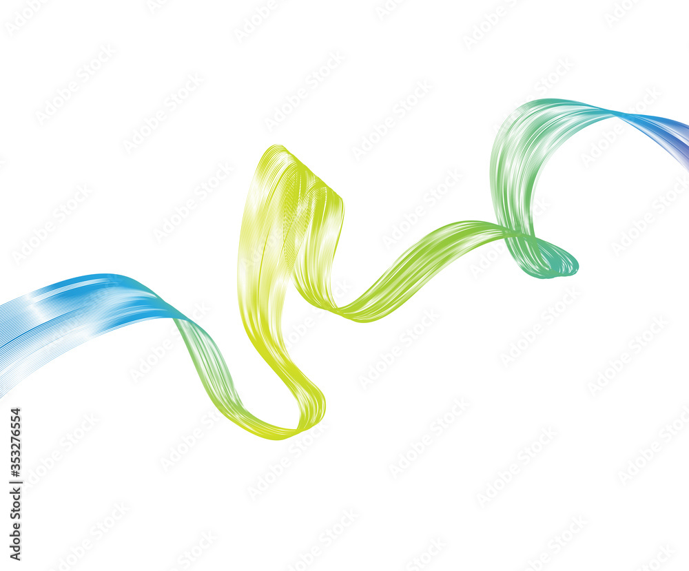 Abstract swirl background with colorful flowing lines on white