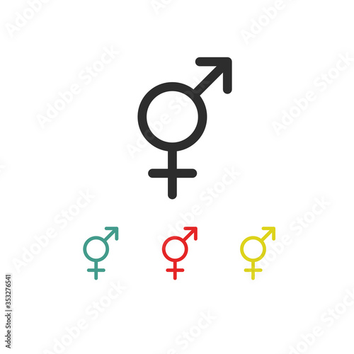 transgender symbol line icon, vector illustration