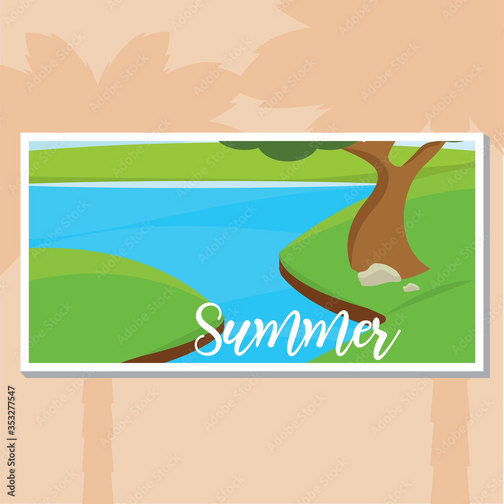 Fototapeta premium Summer landscape poster