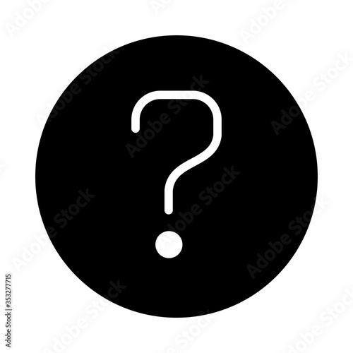 question mark symbol icon, silhouette style