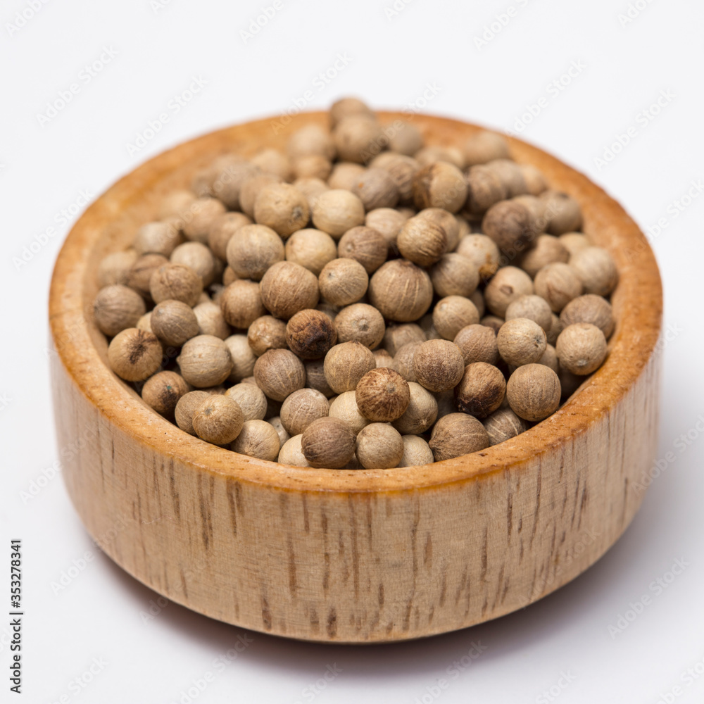 Closu-up image of white pepper on white background Closu-up image of white pepper on white background