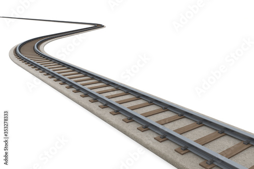 Winding track Follow the track. 3D illustration photo