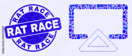 Slika na platnu Geometric display mosaic pictogram and Rat Race seal