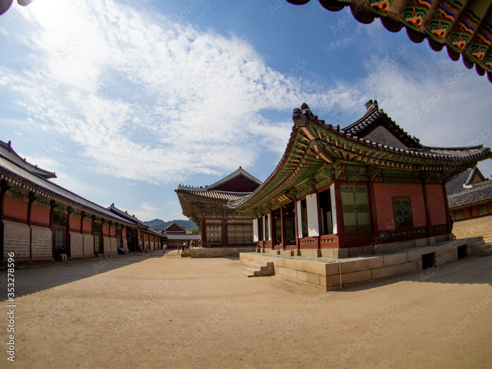 Gyeongbokgung Palace in Seoul, South Korea : SEP 19, 2019. Gyeongbokgung Palace in Seoul, South Korea : SEP 19, 2019.