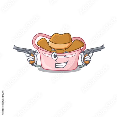 Cartoon character cowboy of women waist bag with guns