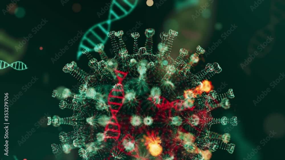 Pathogens Vector 3d Abstract 3d model of coronavirus 2019-nCoV pathogen cells in infected ...