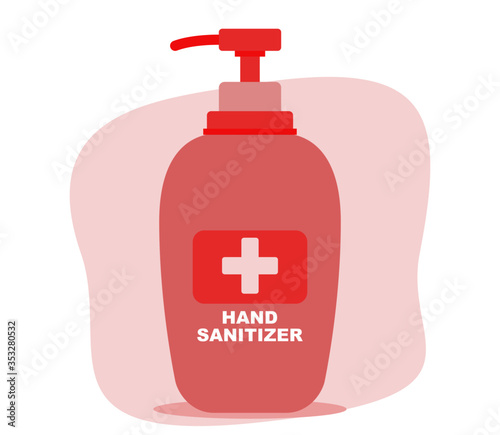 Hand sanitizer pump bottle Vector illustration. Vector hand sanitizer symbol. Hand sanitizer bottles vector.