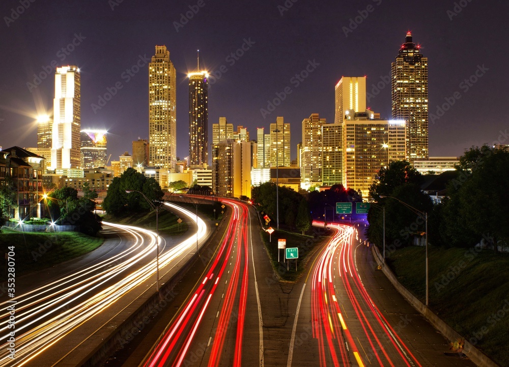 Fototapeta premium Atlanta city at night