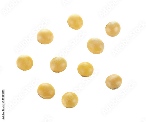 Soy beans isolated on white background.