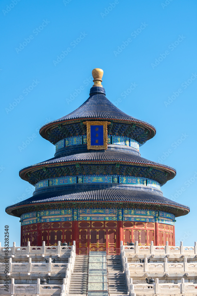 Temple of Heaven(Tiantan) in Beijing, China. Translation: Prayer hall (name of this temple).