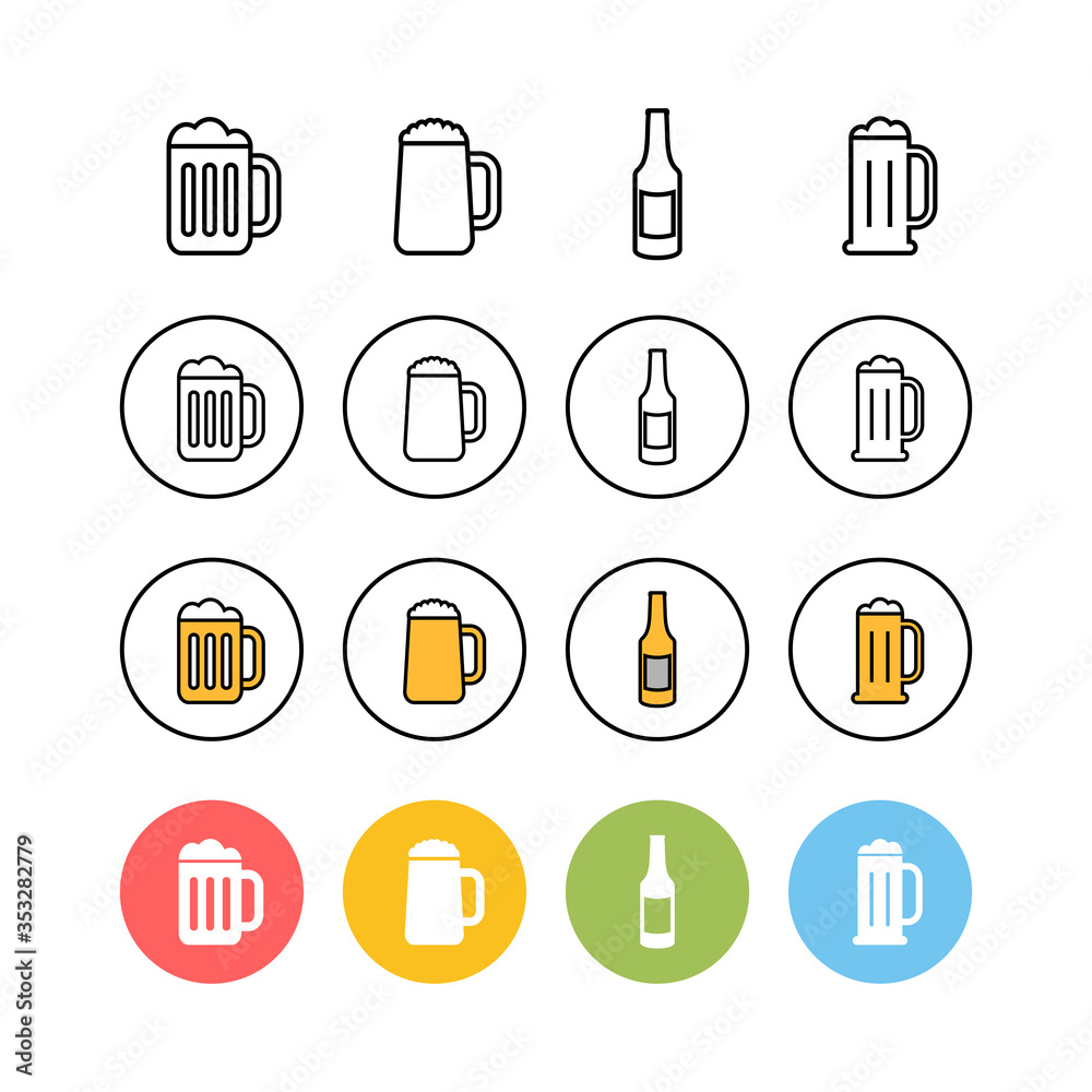 set of Beer icons . Beer Icon in trendy flat style set of Beer icons . Beer Icon in trendy flat style