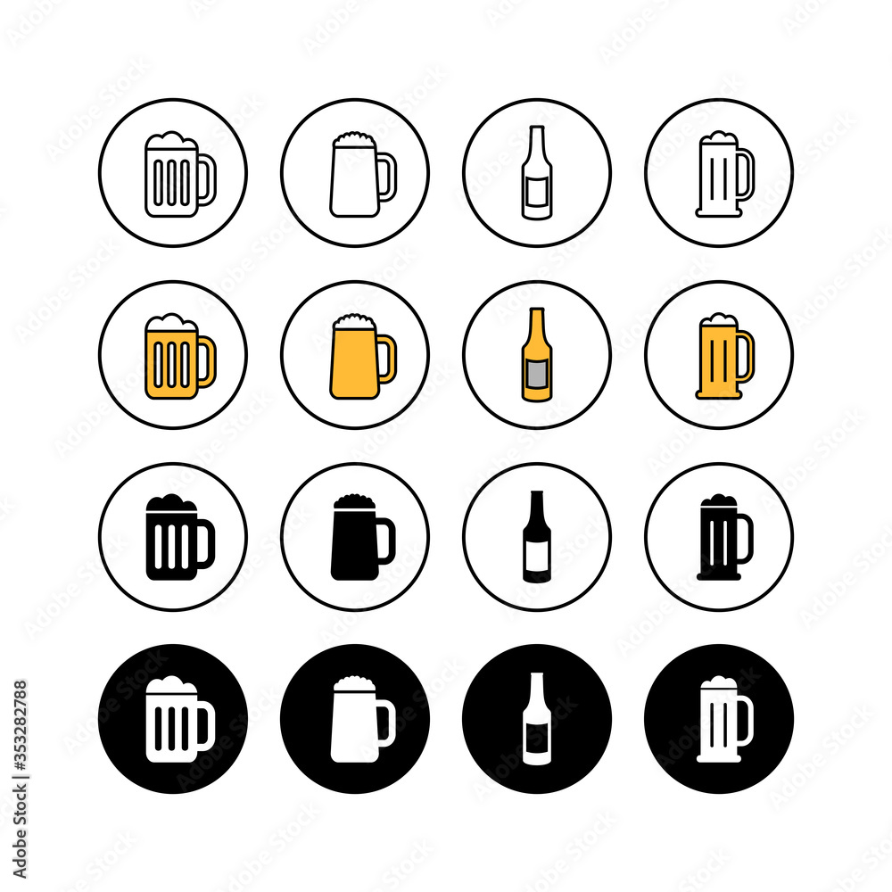 set of Beer icons . Beer Icon in trendy flat style set of Beer icons . Beer Icon in trendy flat style