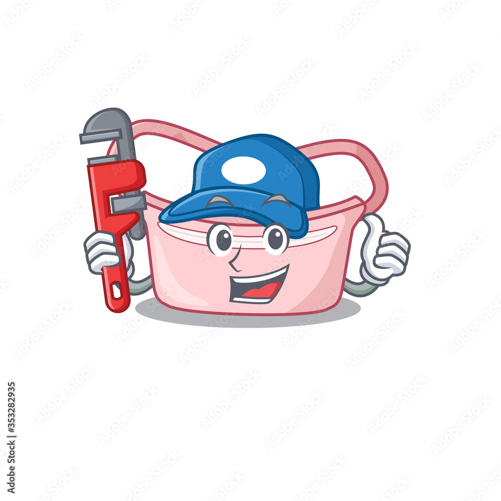 cartoon character design of women waist bag as a Plumber with tool cartoon character design of women waist bag as a Plumber with tool