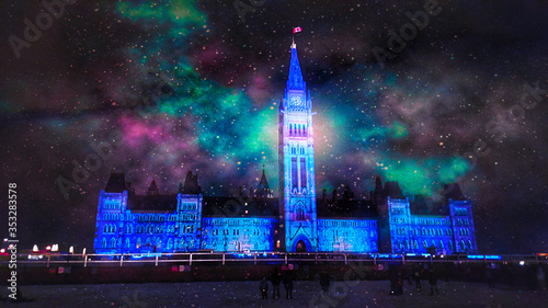 parliament hill at night fireworks beautiful view Ottawa