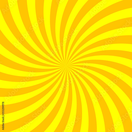 Yellow swirl background, poster design template, vector illustration