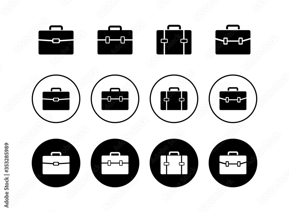 set of Briefcase icons . Briefcase vector icon set of Briefcase icons . Briefcase vector icon