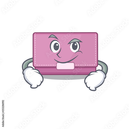 A cute arrogant caricature design of womens wallet having confident gesture