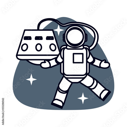 astronaut in space isolated icon