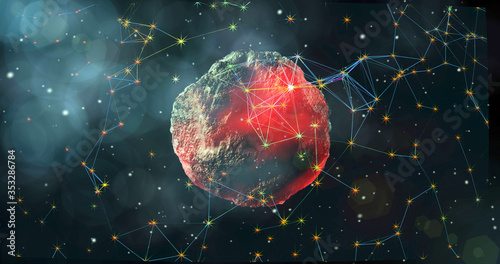 Comet meteorite flies in space