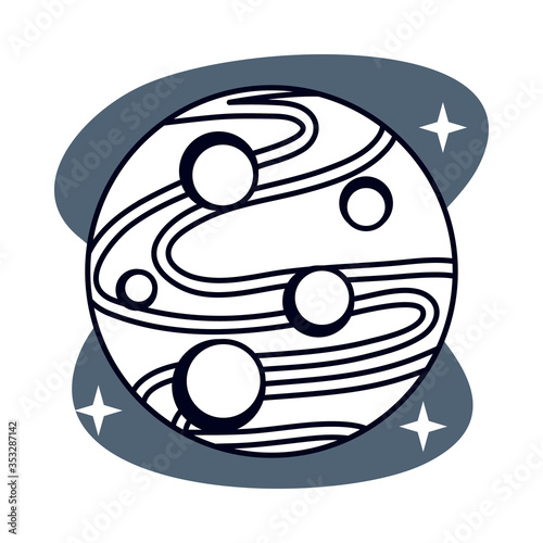 mars space planet isolated icon