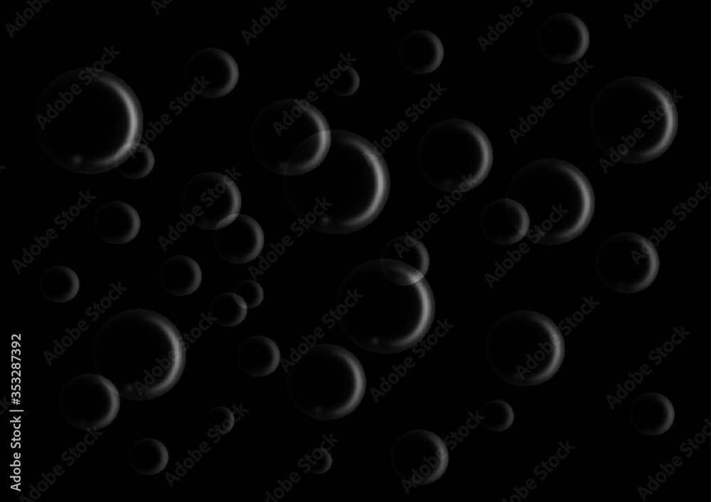 Bubble in black back ground Bubble in black back ground