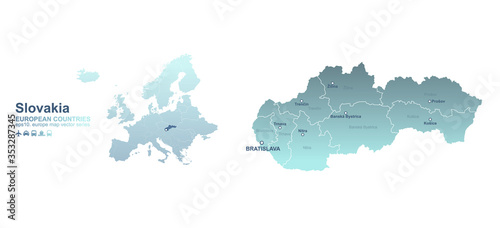 slovakia map. european country vector map series.