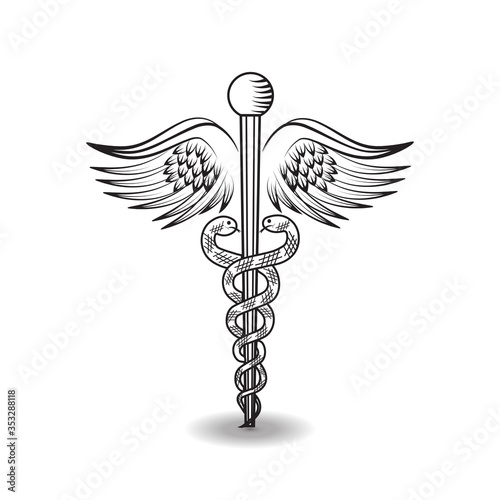 Caduceus Medical Symbol Logo Vector Image