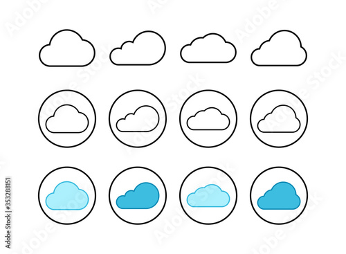 set of Cloud icons  vector. cloud computing icon